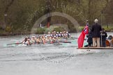 The Women's Boat Race and Henley Boat Races 2014: The Newton Women's Boat Race - Oxford is winning the race. In front the press launch..
River Thames,
Henley-on-Thames,
Buckinghamshire,
United Kingdom,
on 30 March 2014 at 15:15, image #316