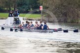 The Women's Boat Race and Henley Boat Races 2014: The Lightweight Men's Boat Race - OULRC vs CULRC, The Oxford boat is followed by the umpire's launch, with a TC cameraman in the front..
River Thames,
Henley-on-Thames,
Buckinghamshire,
United Kingdom,
on 30 March 2014 at 15:40, image #371