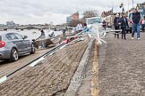 The OUWBC boat on Putney Embankment before the day's fixtures
