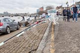 The OUWBC boat on Putney Embankment before the day's fixtures