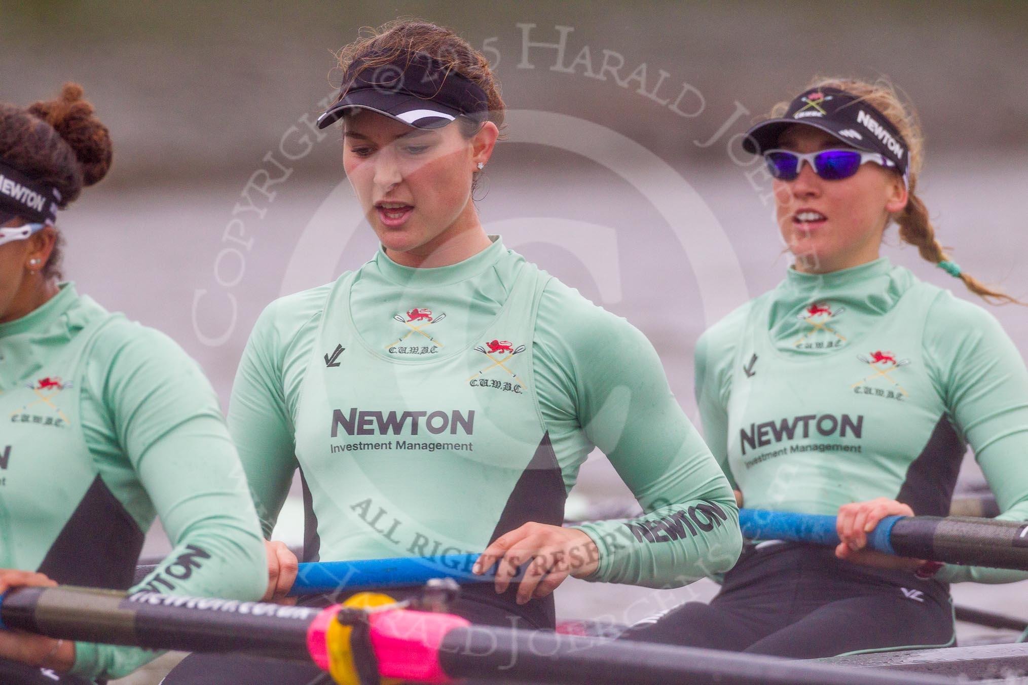 The Boat Race season 2016 - Women's Boat Race Trial Eights (CUWBC, Cambridge): 7-Thea Zabell and  6-Alexandra Wood in "Tideway".
River Thames between Putney Bridge and Mortlake,
London SW15,

United Kingdom,
on 10 December 2015 at 11:14, image #99