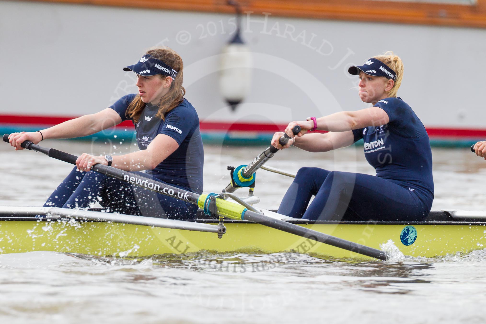 The Boat Race season 2016 - Women's Boat Race Trial Eights (OUWBC, Oxford): "Charybdis", here 5-Ruth Siddorn, 4-Emma Spruce.
River Thames between Putney Bridge and Mortlake,
London SW15,

United Kingdom,
on 10 December 2015 at 12:18, image #148