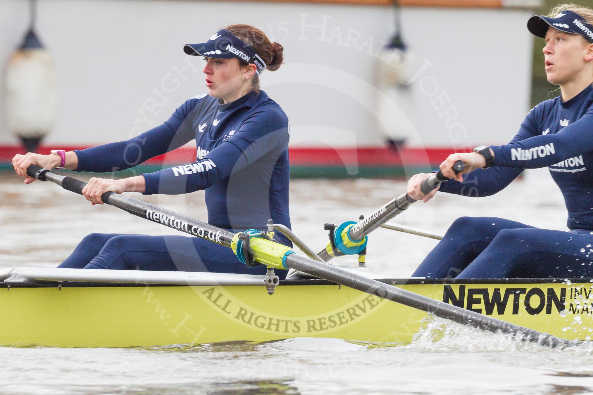 The Boat Race season 2016 - Women's Boat Race Trial Eights (OUWBC, Oxford): "Charybdis", 7-Maddy Badcott, 6-Elo Luik.
River Thames between Putney Bridge and Mortlake,
London SW15,

United Kingdom,
on 10 December 2015 at 12:18, image #149