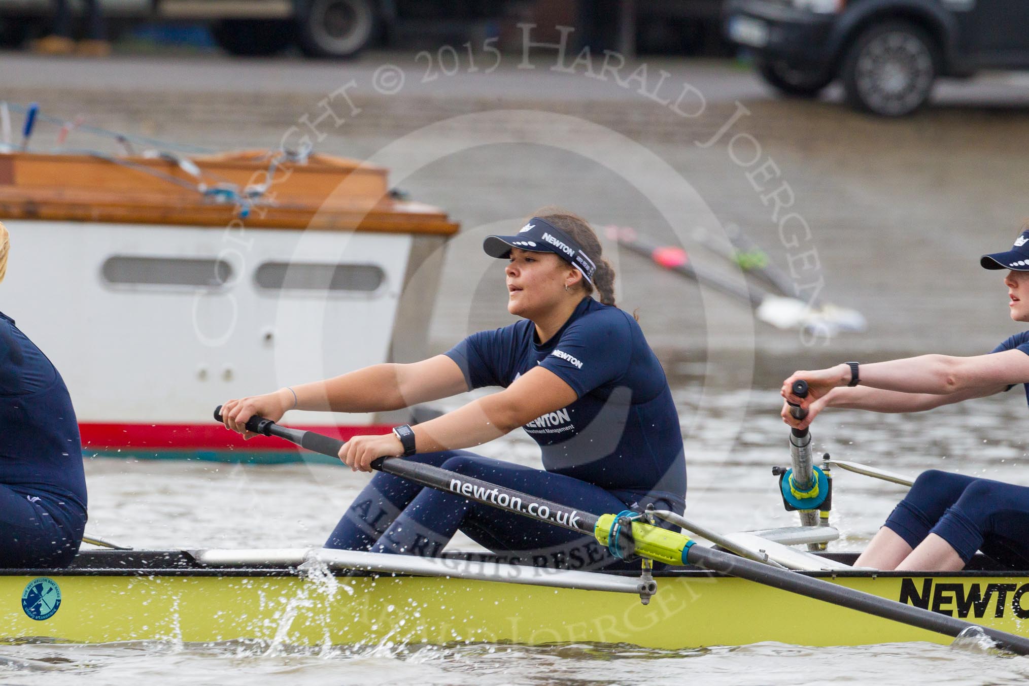 The Boat Race season 2016 - Women's Boat Race Trial Eights (OUWBC, Oxford): "Charybdis", here 3-Lara Pysden, 2-Christina Fleischer.
River Thames between Putney Bridge and Mortlake,
London SW15,

United Kingdom,
on 10 December 2015 at 12:19, image #156
