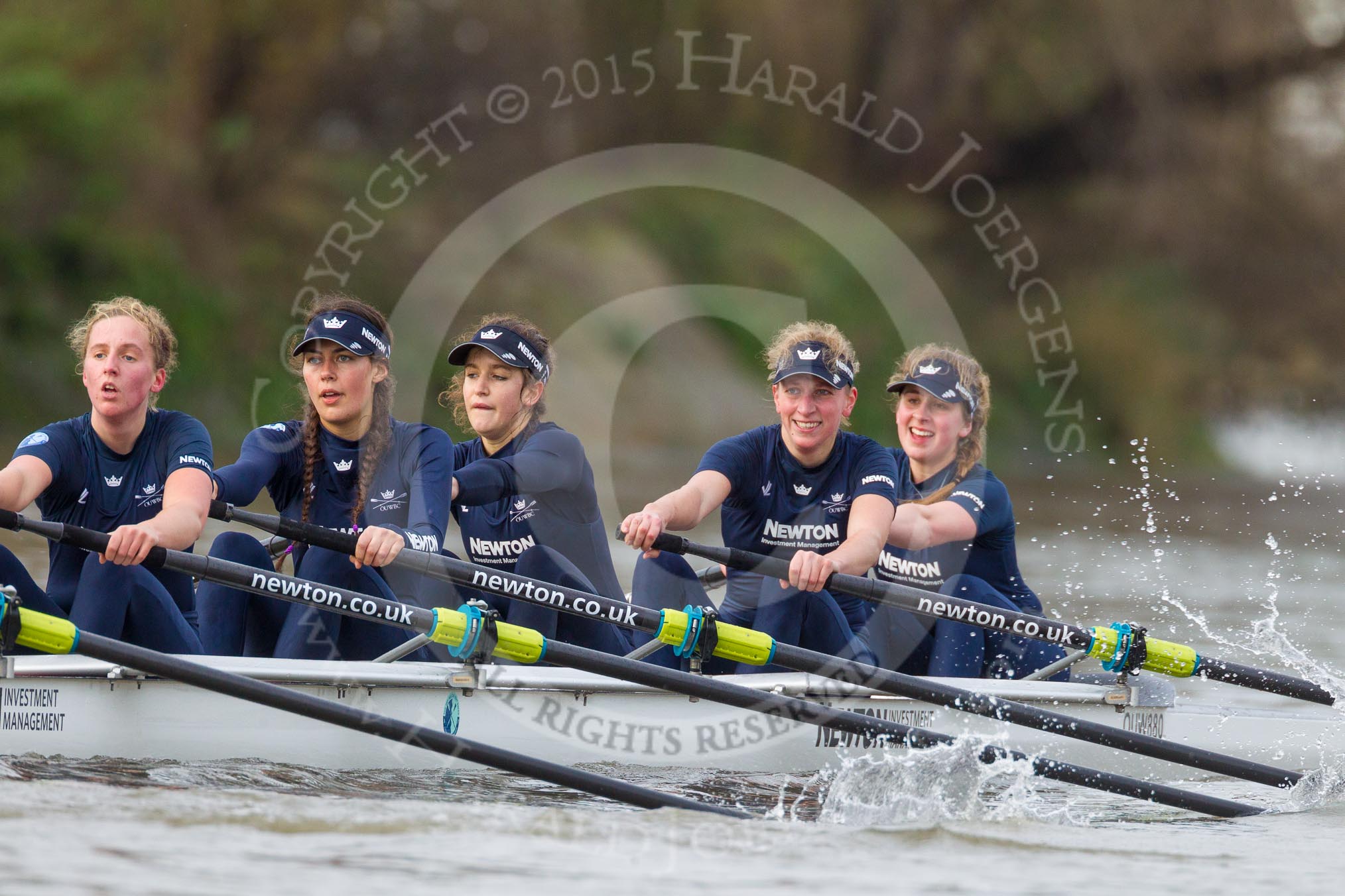 The Boat Race season 2016 - Women's Boat Race Trial Eights (OUWBC, Oxford): "Scylla", here 5-Anastasia Chitty, 4-Rebecca Te Water Naude, 3-Elettra Ardissino, 2-Merel Lefferts, bow-Issy Dodds.
River Thames between Putney Bridge and Mortlake,
London SW15,

United Kingdom,
on 10 December 2015 at 12:25, image #205