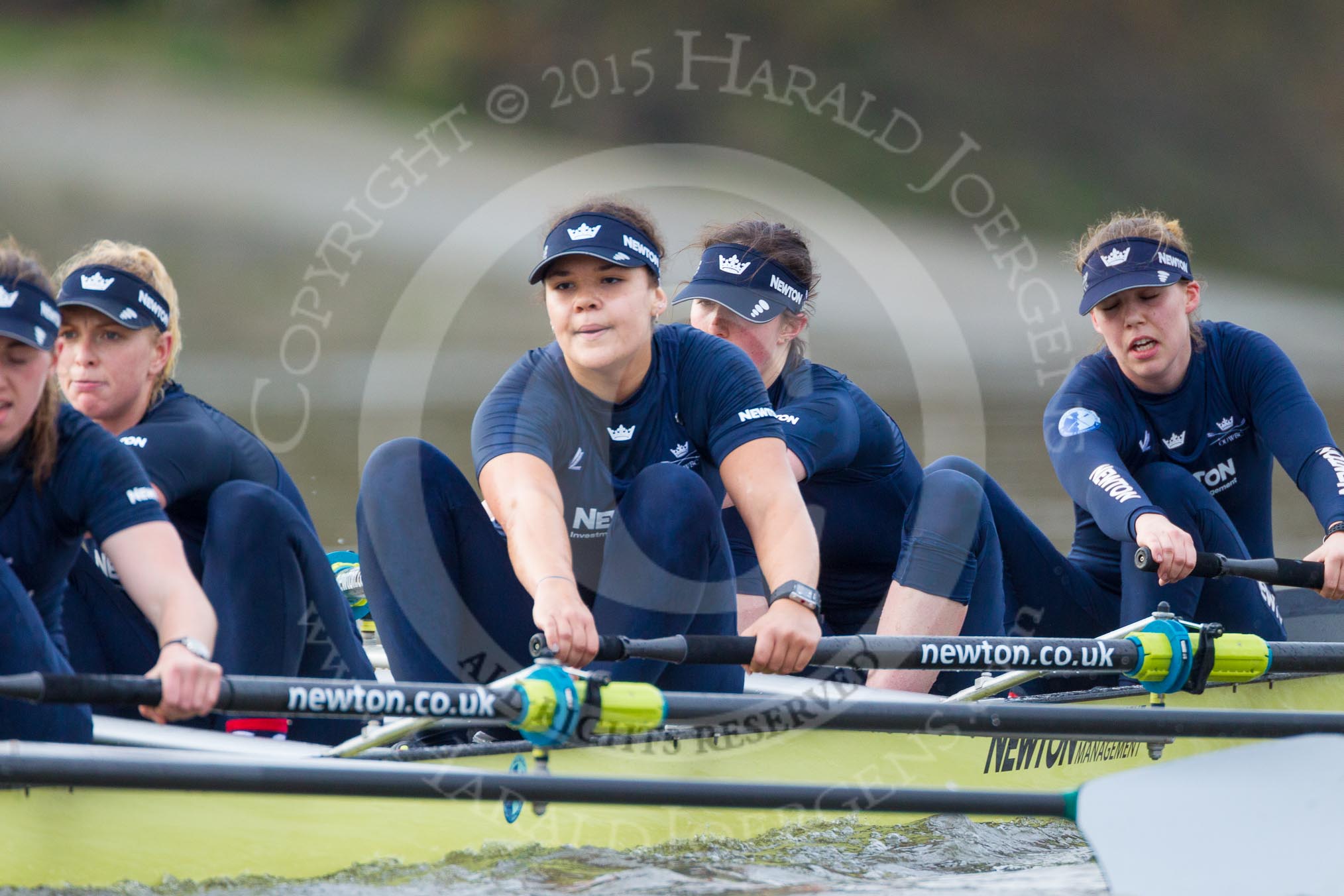 The Boat Race season 2016 - Women's Boat Race Trial Eights (OUWBC, Oxford): "Charybdis" , here 4-Emma Spruce, 3-Lara Pysden, 2-Christina Fleischer, bow-Georgie Daniell.
River Thames between Putney Bridge and Mortlake,
London SW15,

United Kingdom,
on 10 December 2015 at 12:26, image #220