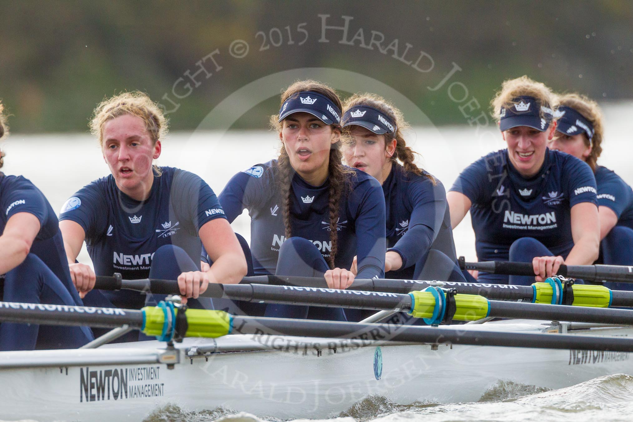 The Boat Race season 2016 - Women's Boat Race Trial Eights (OUWBC, Oxford): "Scylla", here 5-Anastasia Chitty, 4-Rebecca Te Water Naude, 3-Elettra Ardissino, 2-Merel Lefferts, bow-Issy Dodds.
River Thames between Putney Bridge and Mortlake,
London SW15,

United Kingdom,
on 10 December 2015 at 12:29, image #250