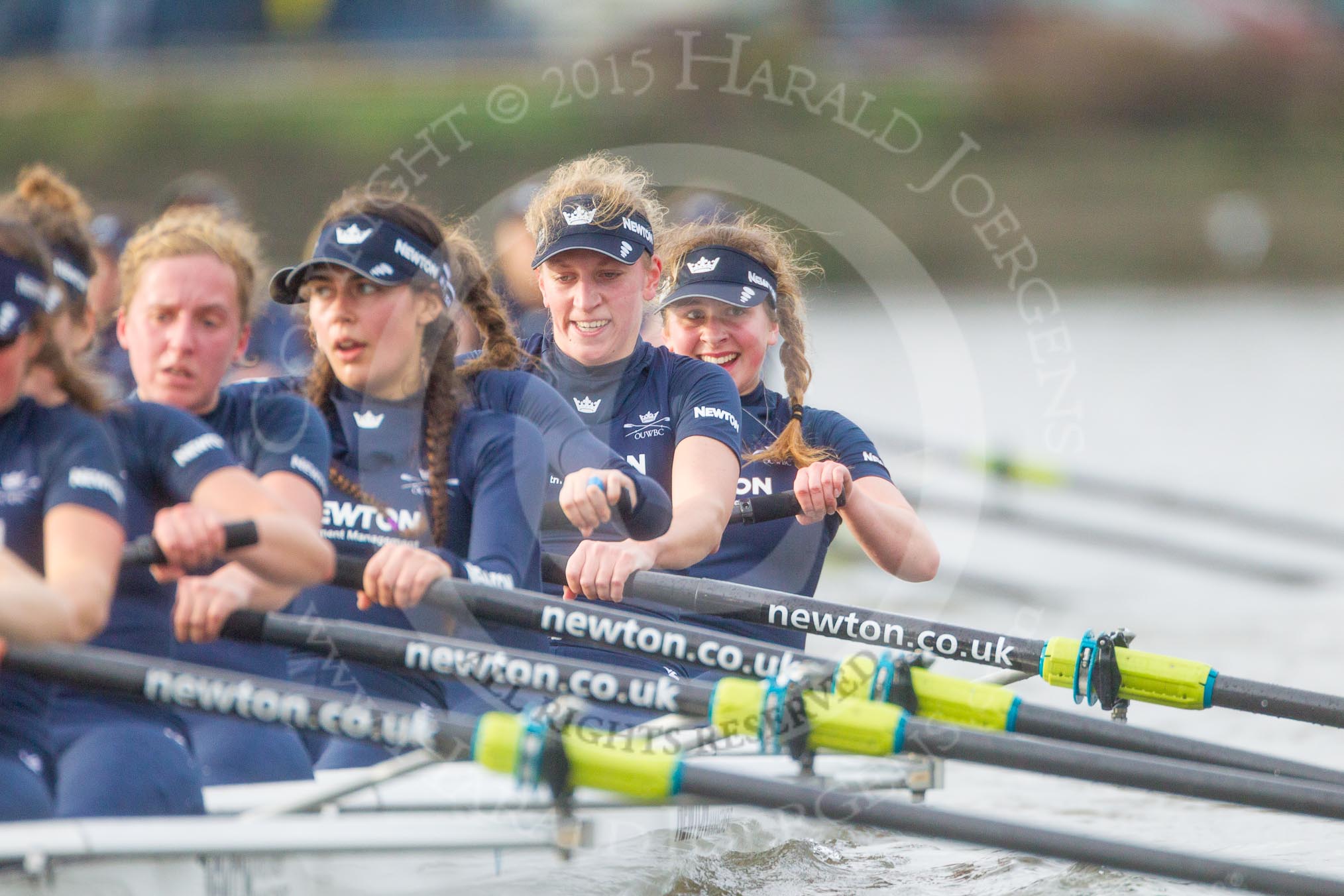 The Boat Race season 2016 - Women's Boat Race Trial Eights (OUWBC, Oxford): "Scylla", here 5-Anastasia Chitty, 4-Rebecca Te Water Naude, 3-Elettra Ardissino, 2-Merel Lefferts, bow-Issy Dodds.
River Thames between Putney Bridge and Mortlake,
London SW15,

United Kingdom,
on 10 December 2015 at 12:36, image #316