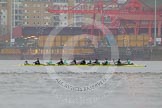 The Boat Race season 2016 - Women's Boat Race Trial Eights (CUWBC, Cambridge): "Twickenham" and "Tideway" (behind) waiting for the start of the race.
River Thames between Putney Bridge and Mortlake,
London SW15,

United Kingdom,
on 10 December 2015 at 10:52, image #31