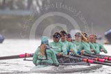 The Boat Race season 2016 - Women's Boat Race Trial Eights (CUWBC, Cambridge): "Tideway"  during the race at the boathouses, cox-Olivia Godwin, stroke-Daphne Martschenko, 7-Thea Zabell, 6-Alexandra Wood, 5-Lucy Pike, 4-Alice Jackson, 3-Rachel Elwood, 2-Evelyn Boettcher, bow-Kate Baker.
River Thames between Putney Bridge and Mortlake,
London SW15,

United Kingdom,
on 10 December 2015 at 11:04, image #50