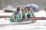 The Boat Race season 2016 - Women's Boat Race Trial Eights (CUWBC, Cambridge): "Tideway"  during the race at the boathouses, cox-Olivia Godwin, stroke-Daphne Martschenko, 7-Thea Zabell, 6-Alexandra Wood, 5-Lucy Pike, 4-Alice Jackson, 3-Rachel Elwood, 2-Evelyn Boettcher, bow-Kate Baker.
River Thames between Putney Bridge and Mortlake,
London SW15,

United Kingdom,
on 10 December 2015 at 11:04, image #51