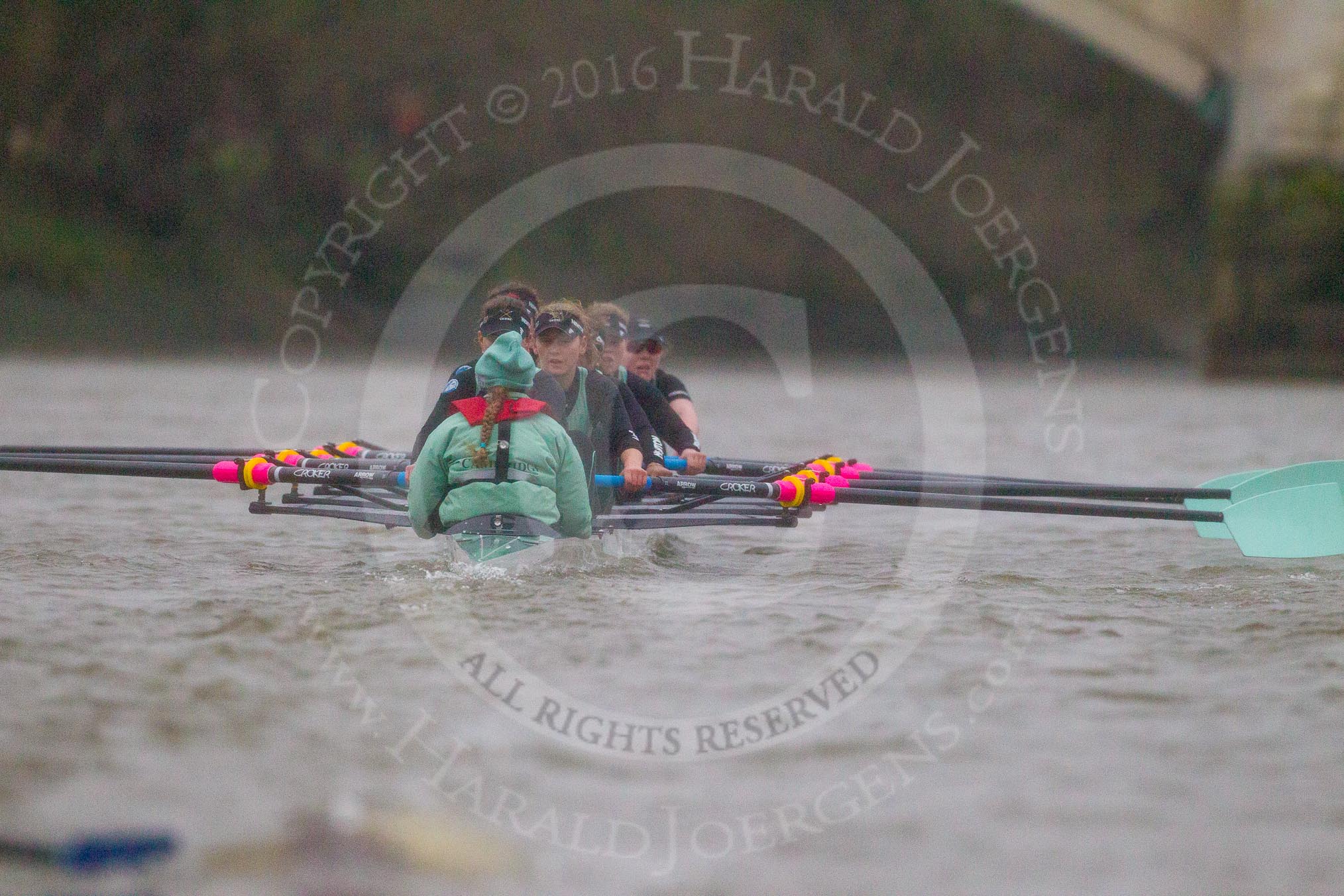 The Boat Race season 2016 - Women's Boat Race Fixture CUWBC vs OBUBC.
River Thames between Putney Bridge and Mortlake,
London SW15,

United Kingdom,
on 31 January 2016 at 16:28, image #160