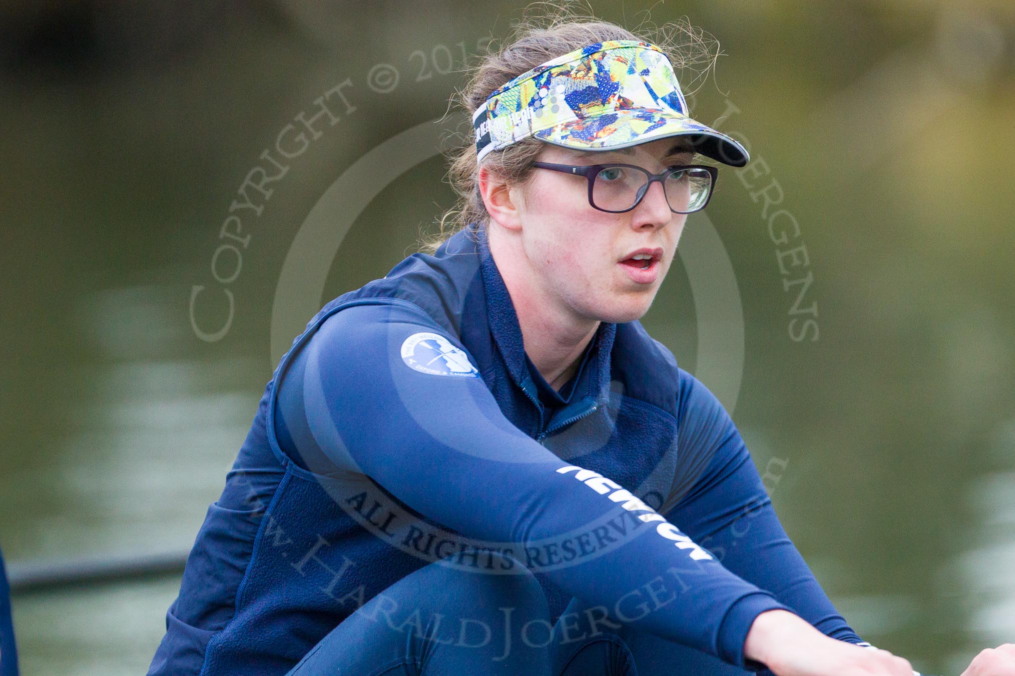 The Boat Race season 2016 - OUWBC training Wallingford: Ruth Siddorn, 4 seat in the OUWBC Blue Boat.
River Thames,
Wallingford,
Oxfordshire,

on 29 February 2016 at 16:28, image #111