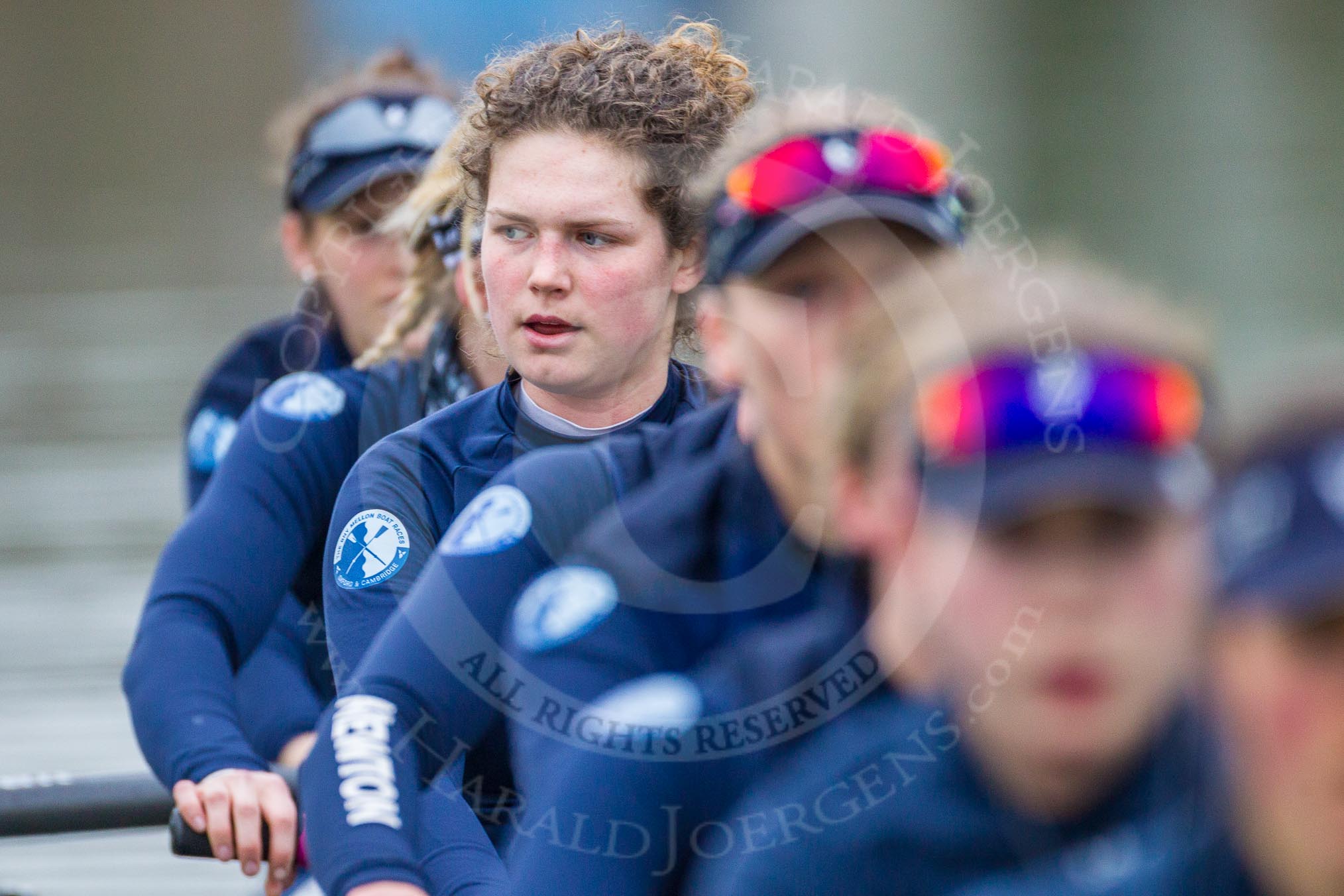 The Boat Race season 2016 - OUWBC training Wallingford: Dutch rower Joanne Jansen, 3 seat in the OUWBC Blue Boat.
River Thames,
Wallingford,
Oxfordshire,

on 29 February 2016 at 16:34, image #145