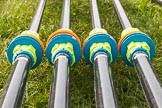The Boat Race season 2016 - OUWBC training Wallingford: Oars ready for a day's training outside Oxford's Fleming Boat House in Wallingford.
River Thames,
Wallingford,
Oxfordshire,

on 29 February 2016 at 14:39, image #15