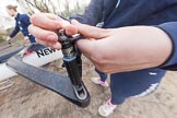 The Boat Race season 2016 - OUWBC training Wallingford: Anastasia Chitty's hands as she is working to get the boat ready for the training session.
River Thames,
Wallingford,
Oxfordshire,

on 29 February 2016 at 14:46, image #18
