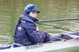The Boat Race season 2016 - OUWBC training Wallingford: Antonia Stutter, cox in the OUWBC Blue Boat.
River Thames,
Wallingford,
Oxfordshire,

on 29 February 2016 at 16:19, image #100