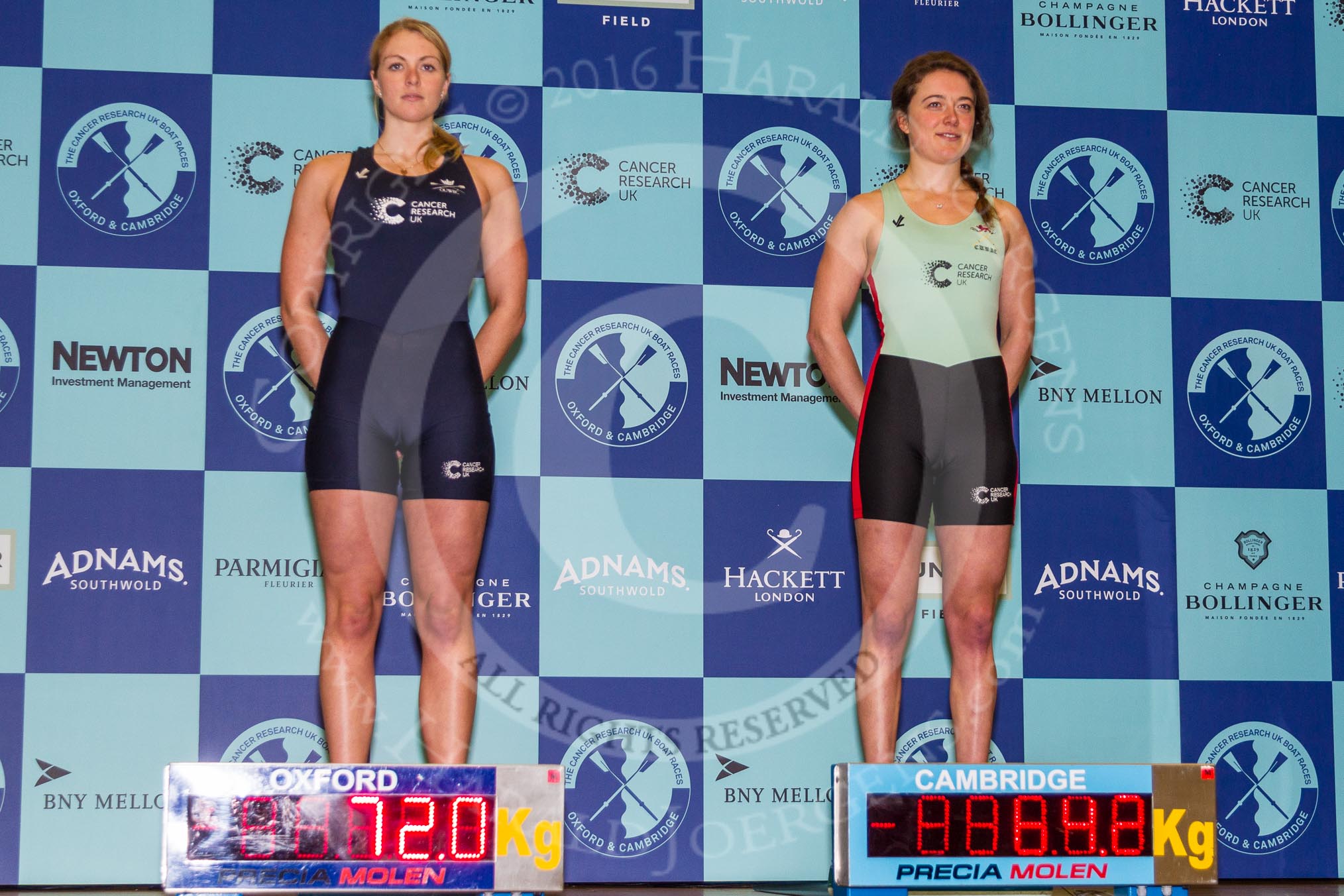 The Boat Race season 2016 - Crew Announcement and Weigh-In: The Women's Boat Race, 2 seat: Oxford: Emma Spruce – 72.0k, Cambridge: Fiona Macklin – 64.0kg.
Westmister Hall, Westminster,
London SW11,

United Kingdom,
on 01 March 2016 at 10:09, image #21