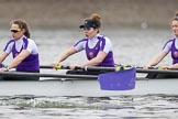 The Boat Race season 2017 - Women's Boat Race Fixture CUWBC vs Univerity of London: The UL BC boat with 4 - Sara Parfett, 3 - Fionnuala Gannon, 2 - Catherine Ador.
River Thames between Putney Bridge and Mortlake,
London SW15,

United Kingdom,
on 19 February 2017 at 15:51, image #28