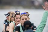 The Boat Race season 2017 - Women's Boat Race Fixture CUWBC vs Univerity of London: The CUWBC eight seconds before the start of the race, cox - Matthew Holland, stroke - Alice White, 7 - Myriam Goudet, 6 - Melissa Wilson, 5 - Holy Hill, 4 - Imogen Grant, 3 - Ashton Brown, 2 - Kirsten Van Fosen, bow - Claire Lambe, in focus Melissa Wilson.
River Thames between Putney Bridge and Mortlake,
London SW15,

United Kingdom,
on 19 February 2017 at 16:01, image #59