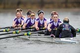 Photo 1702191607081X27563HaraldJoergens The Boat Race season 2017 - Women's Boat Race Fixture CUWBC vs Univerity of London: The UL eigth, cox - Lauren Holland, stroke - Robyn Hart-Winks, 7 - Ally French, 6 - Georgia Stratham, 5 - Charlotte Hodgkins-Byrne, 4 - Sara Parfett, 3 - Fionnuala Gannon, 2 - Catherine Ador, bow - Emily Wilks.
River Thames between Putney Bridge and Mortlake,
London SW15,
United Kingdom,
on 19 February 2017 at 16:07, image #91