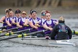 Photo 1702191608261X27593HaraldJoergens The Boat Race season 2017 - Women's Boat Race Fixture CUWBC vs Univerity of London: The UL eigth, cox - Lauren Holland, stroke - Robyn Hart-Winks, 7 - Ally French, 6 - Georgia Stratham, 5 - Charlotte Hodgkins-Byrne, 4 - Sara Parfett, 3 - Fionnuala Gannon, 2 - Catherine Ador, bow - Emily Wilks.
River Thames between Putney Bridge and Mortlake,
London SW15,
United Kingdom,
on 19 February 2017 at 16:08, image #93
