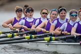 Photo 1702191609311X27613HaraldJoergens The Boat Race season 2017 - Women's Boat Race Fixture CUWBC vs Univerity of London: The UL eigth, bow - Emily Wilks, 2 - Catherine Ador, 3 - Fionnuala Gannon, 4 - Sara Parfett, 5 - Charlotte Hodgkins-Byrne, 6 - Georgia Stratham, 7 - Ally French, stroke - Robyn Hart-Winks, cox - Lauren Holland.
River Thames between Putney Bridge and Mortlake,
London SW15,
United Kingdom,
on 19 February 2017 at 16:09, image #96