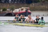 Photo 1702191609541X27622HaraldJoergens The Boat Race season 2017 - Women's Boat Race Fixture CUWBC vs Univerity of London: The CUWBC eight leading by more than one length on the approach to Hammersmith Bridge - cox - Matthew Holland, stroke - Alice White, 7 - Myriam Goudet, 6 - Melissa Wilson, 5 - Holy Hill, 4 - Imogen Grant, 3 - Ashton Brown, 2 - Kirsten Van Fosen, bow - Claire Lambe.
River Thames between Putney Bridge and Mortlake,
London SW15,
United Kingdom,
on 19 February 2017 at 16:09, image #99