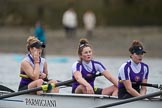 Photo 1702191614271X27631HaraldJoergens The Boat Race season 2017 - Women's Boat Race Fixture CUWBC vs Univerity of London: The UL boat, here bow - Emily Wilks, 2 - Catherine Ador, 3 - Fionnuala Gannon.
River Thames between Putney Bridge and Mortlake,
London SW15,
United Kingdom,
on 19 February 2017 at 16:14, image #100