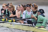 Photo 1702191614381X27642HaraldJoergens The Boat Race season 2017 - Women's Boat Race Fixture CUWBC vs Univerity of London: The first part of the fixture ended at Hammersmith Brdige, CUWBC (bow - Claire Lambe, 2 - Kirsten Van Fosen, 3 - Ashton Brown, 4 - Imogen Grant, 5 - Holy Hill, 6 - Melissa Wilson, 7 - Myriam Goudet, stroke - Alice White, cox - Matthew Holland) during a debrief from their coaches.
River Thames between Putney Bridge and Mortlake,
London SW15,
United Kingdom,
on 19 February 2017 at 16:14, image #103