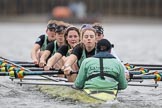 The Boat Race season 2017 - Women's Boat Race Fixture CUWBC vs Univerity of London: The CUWBC eight on the way to a flying start for the second piece of the fixture, bow - Claire Lambe, 2 - Kirsten Van Fosen, 3 - Ashton Brown, 4 - Imogen Grant, 5 - Holy Hill, 6 - Melissa Wilson, 7 - Myriam Goudet, stroke - Alice White, cox - Matthew Holland.
River Thames between Putney Bridge and Mortlake,
London SW15,

United Kingdom,
on 19 February 2017 at 16:19, image #111