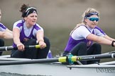 The Boat Race season 2017 - Women's Boat Race Fixture CUWBC vs Univerity of London: The UL boat, here 6 - Georgia Stratham, 7 - Ally French.
River Thames between Putney Bridge and Mortlake,
London SW15,

United Kingdom,
on 19 February 2017 at 16:21, image #121