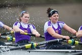 The Boat Race season 2017 - Women's Boat Race Fixture CUWBC vs Univerity of London: The UL boat, here 5 - Charlotte Hodgkins-Byrne, 6 - Georgia Stratham.
River Thames between Putney Bridge and Mortlake,
London SW15,

United Kingdom,
on 19 February 2017 at 16:21, image #122