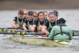 The Boat Race season 2017 - Women's Boat Race Fixture CUWBC vs Univerity of London: The CUWBC eight, bow - Claire Lambe, 2 - Kirsten Van Fosen, 3 - Ashton Brown, 4 - Imogen Grant, 5 - Holy Hill, 6 - Melissa Wilson, 7 - Myriam Goudet, stroke - Alice White, cox - Matthew Holland.
River Thames between Putney Bridge and Mortlake,
London SW15,

United Kingdom,
on 19 February 2017 at 16:25, image #135