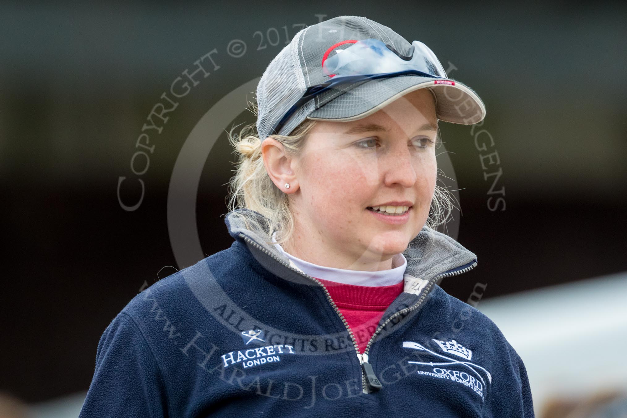 The Cancer Research UK Boat Race season 2017 - Women's Boat Race Fixture OUWBC vs Molesey BC: OUWBC Head Coach Ali Williams.
River Thames between Putney Bridge and Mortlake,
London SW15,

United Kingdom,
on 19 March 2017 at 15:16, image #1