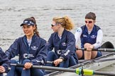The Cancer Research UK Boat Race season 2017 - Women's Boat Race Fixture OUWBC vs Molesey BC: The OUWBC boat, here 3 seat Rebecca Te Water Naude, 2 seat Beth Bridgman and bow Alice Roberts.
River Thames between Putney Bridge and Mortlake,
London SW15,

United Kingdom,
on 19 March 2017 at 15:20, image #14