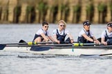 The Cancer Research UK Boat Race season 2017 - Women's Boat Race Fixture OUWBC vs Molesey BC: The OUWBC boat, here bow Alice Roberts, 2 Beth Bridgman, 3 Rebecca Te Water Naude, 4 Rebecca Esselstein.
River Thames between Putney Bridge and Mortlake,
London SW15,

United Kingdom,
on 19 March 2017 at 16:04, image #71