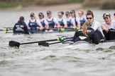 The Cancer Research UK Boat Race season 2017 - Women's Boat Race Fixture OUWBC vs Molesey BC: The Molesey Eight, a bit behind OUWBC - cox Anna Corderoy, stroke Ruth Whyman, 7 Gabriella Rodriguez.
River Thames between Putney Bridge and Mortlake,
London SW15,

United Kingdom,
on 19 March 2017 at 16:09, image #108