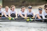 The Cancer Research UK Boat Race season 2017 - Women's Boat Race Fixture OUWBC vs Molesey BC: Molesey after the start of the second part of the fixture - 2 Caitlin Boyland, 3 Lucy Primmer, 4 Claire McKeown, 5 Katie Bartlett, 6 Elo Luik, 7 Gabriella Rodriguez, stroke Ruth Whyman.
River Thames between Putney Bridge and Mortlake,
London SW15,

United Kingdom,
on 19 March 2017 at 16:21, image #133