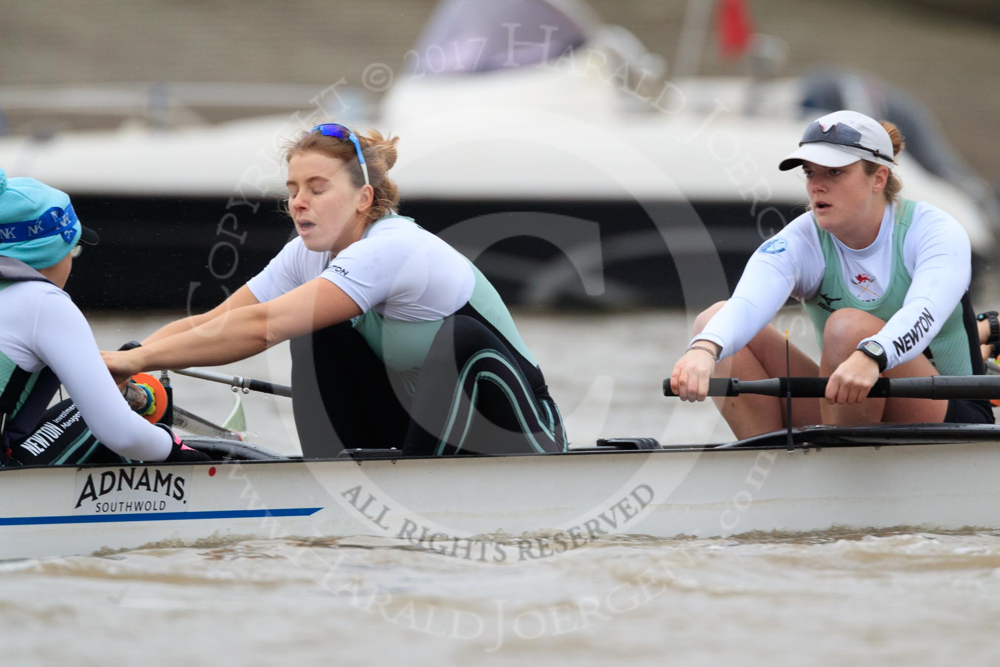 The Boat Race season 2018 - Women's Boat Race Trial Eights (CUWBC, Cambridge): Expecto Patronum  with cox Sophie Shapter, stroke Alice White,  7 Abigail Parker.
River Thames between Putney Bridge and Mortlake,
London SW15,

United Kingdom,
on 05 December 2017 at 12:44, image #67