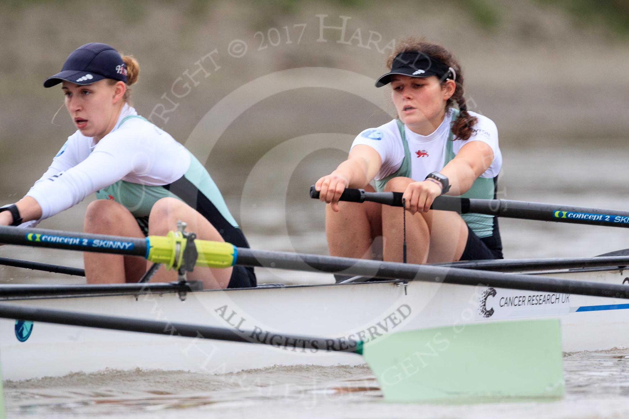 The Boat Race season 2018 - Women's Boat Race Trial Eights (CUWBC, Cambridge): Expecto Patronum, here 2 Millie Perrin, bow Eve Caroe.
River Thames between Putney Bridge and Mortlake,
London SW15,

United Kingdom,
on 05 December 2017 at 12:45, image #81