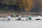 The Boat Race season 2018 - Women's Boat Race Trial Eights (CUWBC, Cambridge): Expecto Patronu, here 5 Kelsey Barolak, 4 Laura Foster, 3 Sally O Brien, 2 Millie Perrin.
River Thames between Putney Bridge and Mortlake,
London SW15,

United Kingdom,
on 05 December 2017 at 12:23, image #26