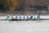 The Boat Race season 2018 - Women's Boat Race Trial Eights (CUWBC, Cambridge): Expecto Patronum with cox-Sophie Shapter, stroke-Alice White,  7-Abigail Parker, 6-Thea Zabell, 5-Kelsey Barolak, 4-Laura Foster, 3-Sally O Brien, 2-Millie Perrin, bow-Eve Caroe.
River Thames between Putney Bridge and Mortlake,
London SW15,

United Kingdom,
on 05 December 2017 at 12:24, image #27