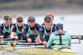 The Boat Race season 2018 - Women's Boat Race Trial Eights (CUWBC, Cambridge): Wingardium Leviosa:  Cox-Sophie Wrixon, stroke-Imogen Grant, 7-Myriam Goudet-Boukhatmi, 6-Larkin Sayre, 5-Tricia Smith, 4-Emma Andrews, 3-Pippa Darkin, 2-Sarah Carlotti, bow-Lucy Pike.
River Thames between Putney Bridge and Mortlake,
London SW15,

United Kingdom,
on 05 December 2017 at 13:00, image #168