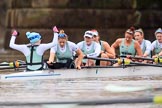 The Boat Race season 2018 - Women's Boat Race Trial Eights (CUWBC, Cambridge): Expecto Patronum:  Cox-Sophie Shapter, stroke-Alice White,  7-Abigail Parker, 6-Thea Zabell, 5-Kelsey Barolak, 4-Laura Foster, 3-Sally O Brien, 2-Millie Perrin, bow-Eve Caroe.
River Thames between Putney Bridge and Mortlake,
London SW15,

United Kingdom,
on 05 December 2017 at 13:02, image #175