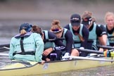 The Boat Race season 2018 - Women's Boat Race Trial Eights (CUWBC, Cambridge): Wingardium Leviosa, beaten after a strong race: Cox-Sophie Wrixon, stroke-Imogen Grant, 7-Myriam Goudet-Boukhatmi, 6-Larkin Sayre, 5-Tricia Smith, 4-Emma Andrews, 3-Pippa Darkin, 2-Sarah Carlotti, bow-Lucy Pike.
River Thames between Putney Bridge and Mortlake,
London SW15,

United Kingdom,
on 05 December 2017 at 13:02, image #177