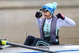 The Boat Race season 2018 - Women's Boat Race Trial Eights (CUWBC, Cambridge): A rare photo of a cox not shot from behind - Sophie Shapter on Expecto Patronum.
River Thames between Putney Bridge and Mortlake,
London SW15,

United Kingdom,
on 05 December 2017 at 13:04, image #180