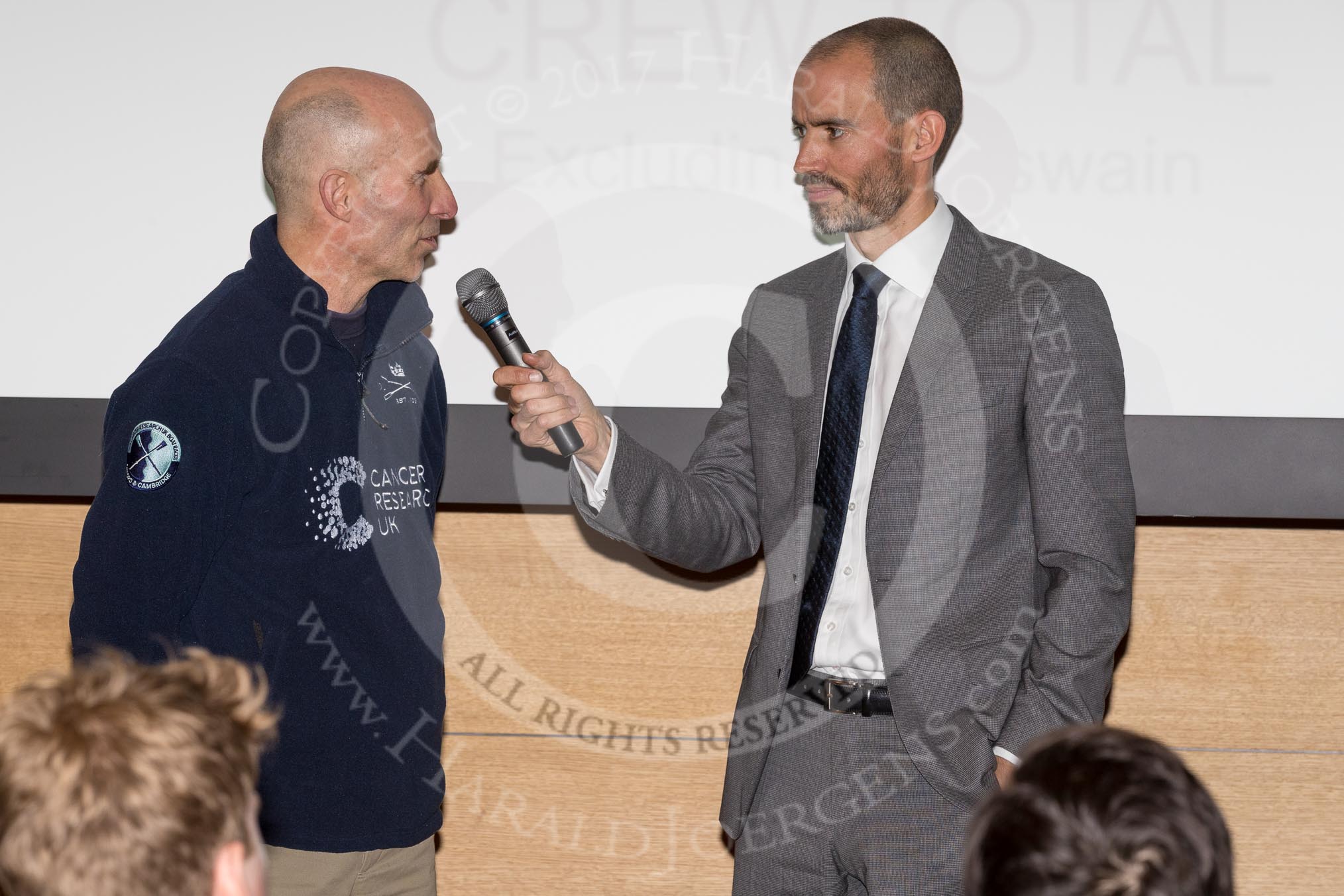 The Boat Race season 2017 - Crew Announcement and Weigh-In: OUBC Head Coach Sean Bowden with BBC Sport commentator Andrew Cotter.
The Francis Crick Institute,
London NW1,

United Kingdom,
on 14 March 2017 at 11:44, image #115