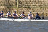 The Boat Race season 2017 -  The Cancer Research Women's Boat Race: OUWBC are eventually on the way, here 4 Rebecca Esselstein, 5 Chloe Laverack, 6 Harriet Austin, 7 Jenna Hebert, stroke Emily Cameron, cox Eleanor Shearer.
River Thames between Putney Bridge and Mortlake,
London SW15,

United Kingdom,
on 02 April 2017 at 16:35, image #127