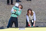 The Boat Race season 2017 -  The Cancer Research Women's Boat Race: CUWBC acelebrating after having won the Women's Boat Race.
River Thames between Putney Bridge and Mortlake,
London SW15,

United Kingdom,
on 02 April 2017 at 16:58, image #203